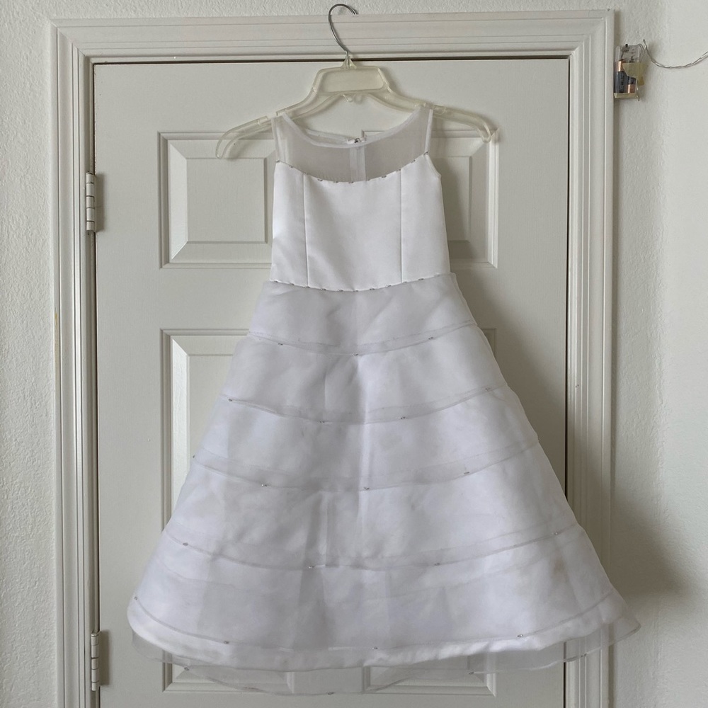 White flower girl dress